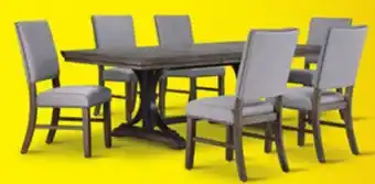 Leon's Yorkshire 7 - Piece Extendable Dining set - Warm Grey offer