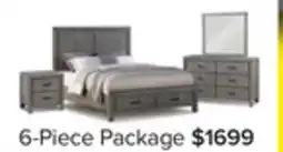 Leon's Copeland 6-Piece King Storage Bedroom Package - Wire-Brushed Grey offer