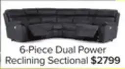 Leon's Vandelay 6-Piece Dual Power Reclining Sectional with Console and Reclining Armless Chair - Blue offer
