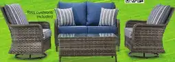 Leon's Veranda 4-Piece Outdoor Conversation Set - Grey, Blue offer