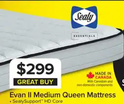 Leon's Sealy Essentials Evan II Medium Queen Mattress offer