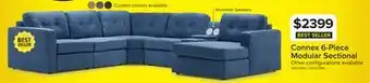 Leon's Feeling Connected - Connex 6-Piece Modular Sectional with Storage Console - Blue offer