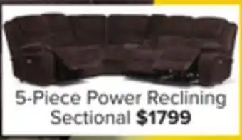 Leon's Maxwell 5-Piece Power Reclining Sectional - Brown offer