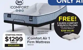 Leon's Serta iComfort AIR 1 Firm 11.5 Twin XL Mattress offer