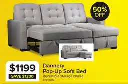 Leon's Dannery Pop-Up Sofa Bed - Light Grey offer