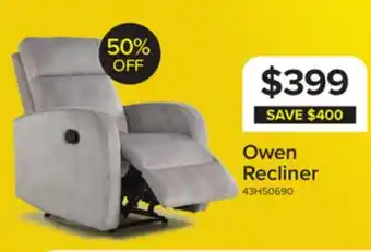 Leon's Owen Recliner - Grey offer