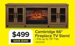 Leon's Cambridge 66 Fireplace TV Stand - Natural Oak offer