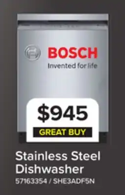 Leon's Bosch Stainless Steel 300 Series 24 Dishwasher with Recessed Handle - SHE3ADF5N offer
