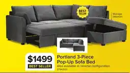 Leon's Portland 3-Piece Sectional with Left-Facing Pop-Up Bed - Grey offer