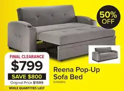 Leon's Reena Pop up Sofa Bed - Grey offer