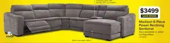 Leon's Madison 6-Piece Dual Power Reclining Sectional with Right-Facing Chaise - Brown offer
