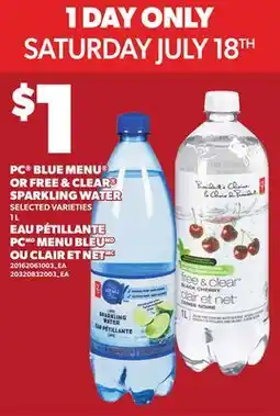 Independent City Market PC BLUE MENU OR FREE & CLEAR SPARKLING WATER offer