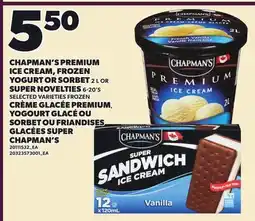Independent City Market CHAPMAN'S PREMIUM ICE CREAM, FROZEN YOGURT OR SORBET, 2L OR SUPER NOVELTIES, 6-20'S offer