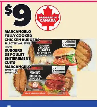 Independent City Market MARCANGELO FULLY COOKED CHICKEN BURGERS offer