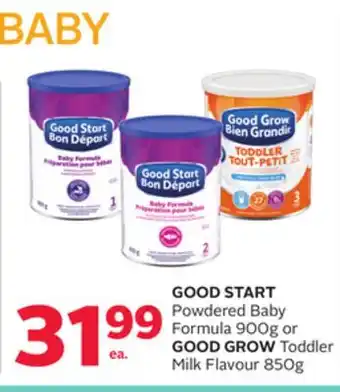 Rexall GOOD START Powdered Baby Formula 900G or GOOD GROW Toddler Milk Flavour 850g offer
