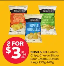 Rexall NOSH & CO. Potato Chips, Cheese Stix or Sour Cream & Onion Rings offer