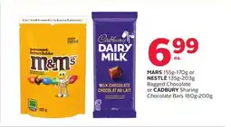 Rexall MARS 155g-170g or NESTLÉ 135g-203g Bagged Chocolate or CADBURY Sharing Chocolate Bars 180g-200g offer