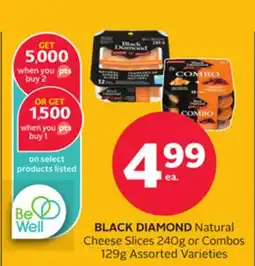 Rexall BLACK DIAMOND Natural Cheese Slices 240g or Combos 129g offer