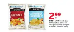 Rexall NOSH & CO. Family Size Potato Chips Barbecue or Lightly Salted 235g or Cheese Crunchies offer