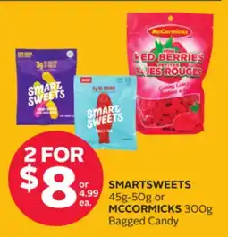Rexall SMARTSWEETS 45g-50g or MCCORMICKS 300g Bagged Candy offer