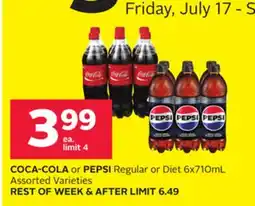 Rexall COCA-COLA or PEPSI Regular or Diet Assorted Varieties offer
