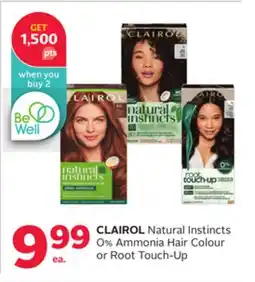 Rexall CLAIROL Natural Instincts 0% Ammonia Hair Colour or Root Touch-Up offer