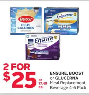 Rexall ENSURE, BOOST or GLUCERNA Meal Replacement Beverage offer