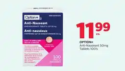 Rexall OPTION+ Anti-Nauseant 50mg Tablets 100's offer
