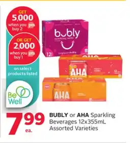 Rexall BUBLY or AHA Sparkling Beverages offer