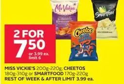 Rexall MISS VICKIE'S 200g-220g, CHEETOS 180g-310g or SMARTFOOD 170g-220g offer
