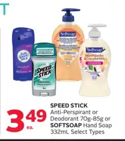 Rexall SPEED STICK Anti-Perspirant or Deodorant or SOFTSOAP Hand Soap offer