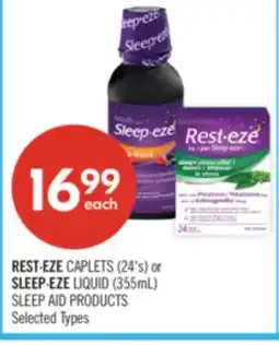 Shoppers Drug Mart REST·EZE CAPLETS (24's) or SLEEP·EZE LIQUID (355mL) SLEEP AID PRODUCTS offer