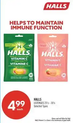 Shoppers Drug Mart HALLS LOZENGES offer