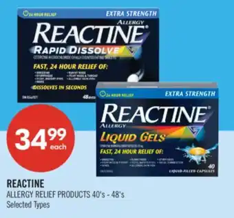 Shoppers Drug Mart REACTINE ALLERGY RELIEF PRODUCTS offer