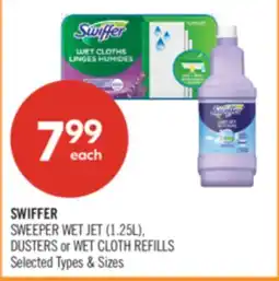 Shoppers Drug Mart SWIFFER SWEEPER WET JET (1.25 G), DUSTERS or WET CLOTH REFILLS offer