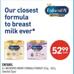Shoppers Drug Mart ENFAMIL A+ NEUROPRO INFANT FORMULA POWDER offer