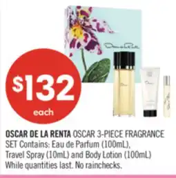 Shoppers Drug Mart OSCAR DE LA RENTA OSCAR 3-PIECE FRAGRANCE (100mL), Travel Spray (10mL) and Body Lotion (100mL) offer