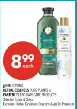 Shoppers Drug Mart got2b STYLING. HERBAL ESSENCES PURE PLANTS or PANTENE BLEND HAIR CARE PRODUCTS offer
