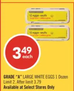Shoppers Drug Mart GRADE A LARGE WHITE EGGS offer