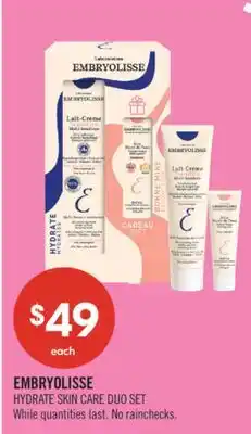Shoppers Drug Mart EMBRYOLISSE HYDRATE SKIN CARE DUO SET offer