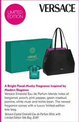 Shoppers Drug Mart Versace Crystal Emerald Eau de Parfum 90mL with Limited Edition Tote Bag offer