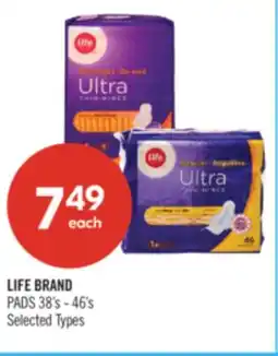Shoppers Drug Mart LIFE BRAND PADS offer