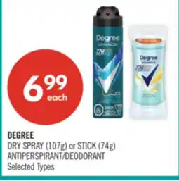 Shoppers Drug Mart DEGREE DRY SPRAY (107g) or STICK (74g) ANTIPERSPIRANT/DEODORANT offer