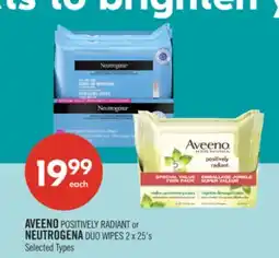 Shoppers Drug Mart AVEENO POSITIVELY RADIANT or NEUTROGENA DUO WIPES offer