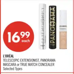 Shoppers Drug Mart L'ORÉAL TELESCOPIC EXTENSIONIST, PANORAMA MASCARA or TRUE MATCH CONCEALER offer