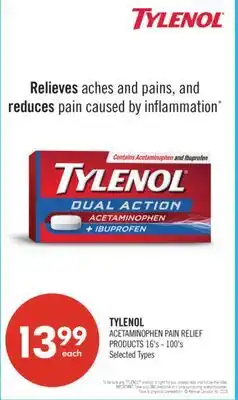 Shoppers Drug Mart TYLENOL ACETAMINOPHEN PAIN RELIEF PRODUCTS offer