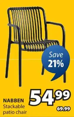 JYSK NABBEN Stackable patio chair offer