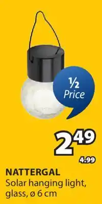 JYSK NATTERGAL Solar hanging light offer
