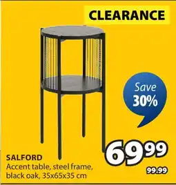 JYSK SALFORD Accent table, steel frame, black oak, 35x65x35 cm offer