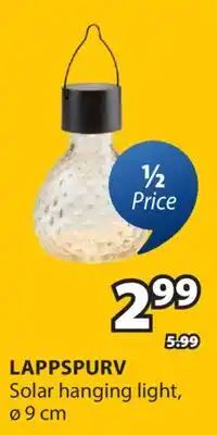 JYSK LAPPSPURV Solar hanging light offer